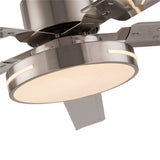Black/Silver 48 Inch Modern LED Ceiling Fan Silent Motor with Remote Control