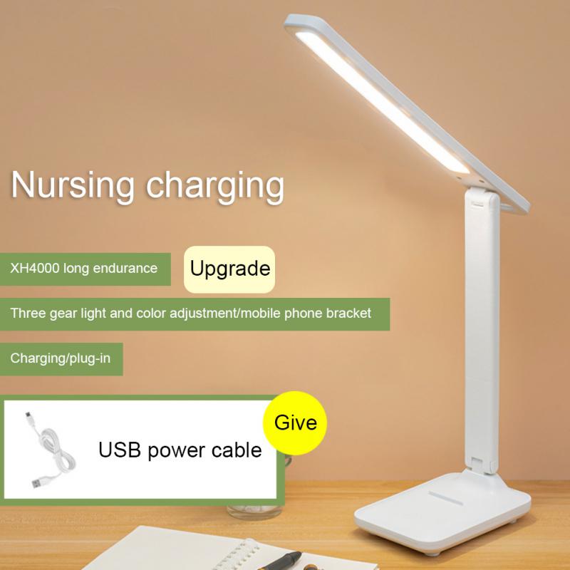 LED Table Lamp Eyes Protection 3 Modes Touch Dimmable LED Light Dormitory Reading USB Rechargable Battery Indoor LED Desk Lamps