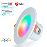 8pcs ZigBee Smart Ceiling Lights RGB Tuya WiFi Bluetooth LED Downlights Recessed Spotlight Alexa Lamps Control Alexa Google Home
