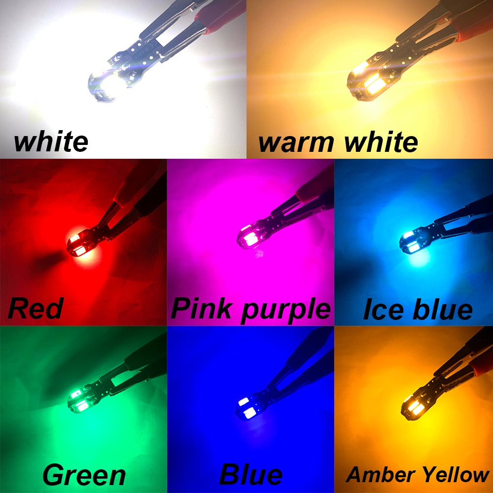 20PCS W5W T10 LED Bulbs Can bus 5730 8SMD 12V 6000K 194 168 LED Car Interior Map Dome Lights Parking Light Auto Signal Lamp Warm