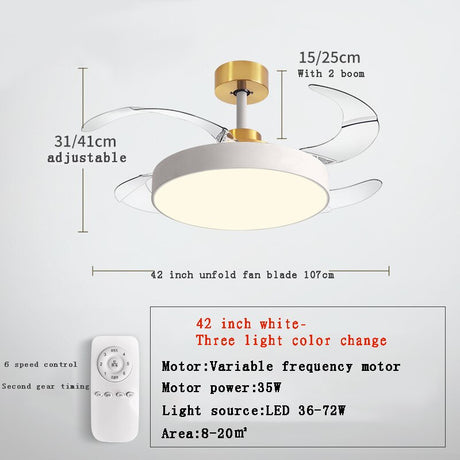 2023 Modern Ceiling Fan with Led Light Ventilator De Techno Con lumination Ceiling Fans Living Room Decors Chandelier with Fan