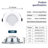 10pcs/lot  AC 220V 230V 240V Led Downlights 5W 9W 12W 15W 18W LED Ceiling Downlight Lamps Led Ceiling Lamp Home Indoor Lighting