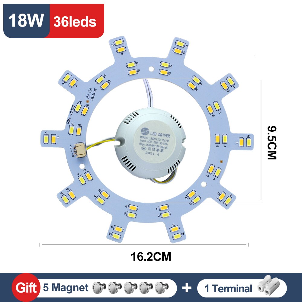 Led Module 220v Led Ceiling Light Replacement Panel Led Light 18W 24W 30W 36W 40W 50W Round Module For Ceiling Lamp Ceiling Fan