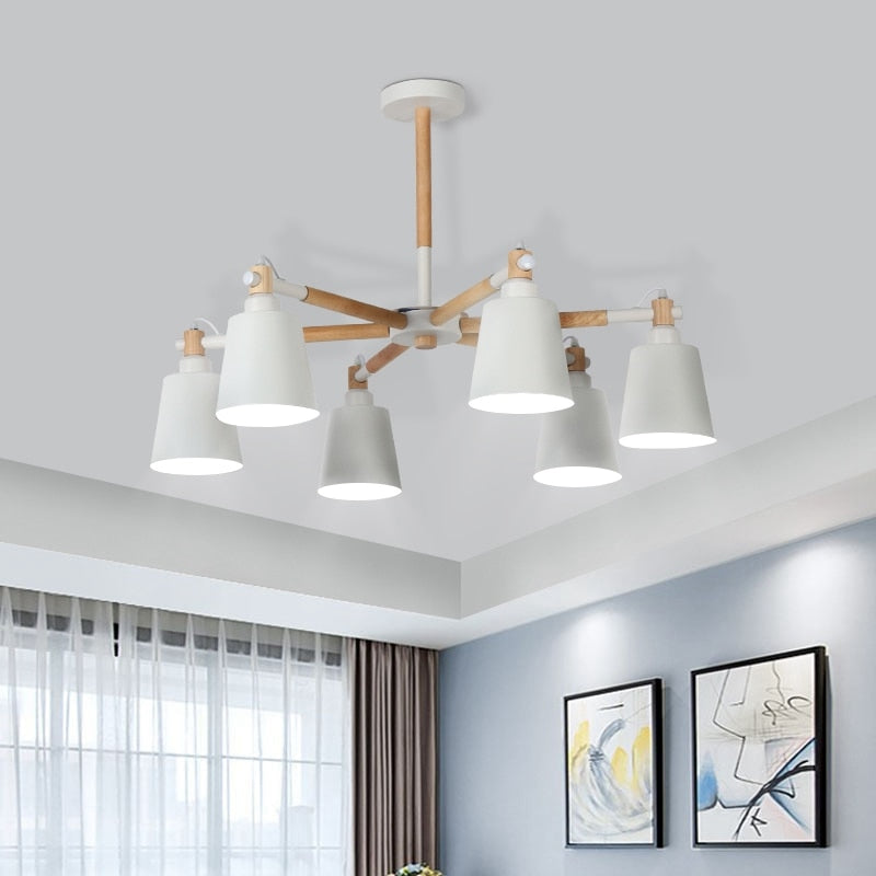 Nordic Chandelier Macaron Pendant Lights Modern Chandelier Lighting for Living Room Bedroom Loft Ceiling Lamp E27 Bulbs