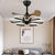 Strong Led Light 100W With Ceiling Fans White Black Remote Control DC Motor 6 Speeds Fans Lighting Reversible Blade Flower Lamp