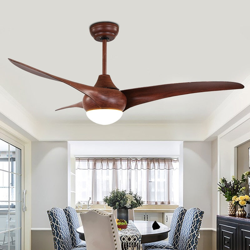 52 Inch Lamp Ceiling Fans Light with Remote Control Included 3 Color Change ABS Blade Silent Copper Motor