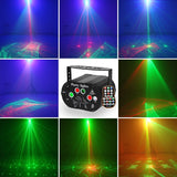 RGB Mini DJ Disco Laser Light Projector USB Rechargeable LED UV Sound Strobe Stage Effect Wedding Xmas Holiday Party Lamp