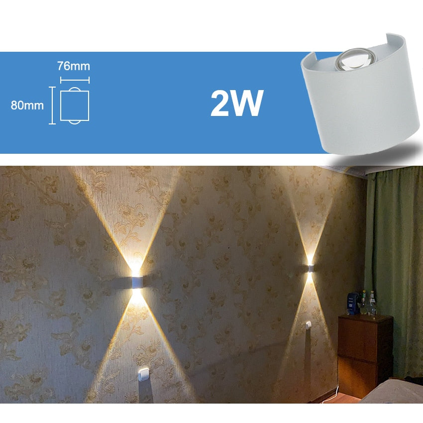 LED Wall Light Outdoor Waterproof IP65 Porch Garden Wall Lamp &amp;amp; Indoor Bedroom Bedside Decoration Lighting Lamp Aluminum