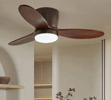 35Inch Design Fan Modern Floor Wood Dc Ceiling Fan Lamp With Remote Control Indoor Solid Wood LED light Fans For Home Ventilation