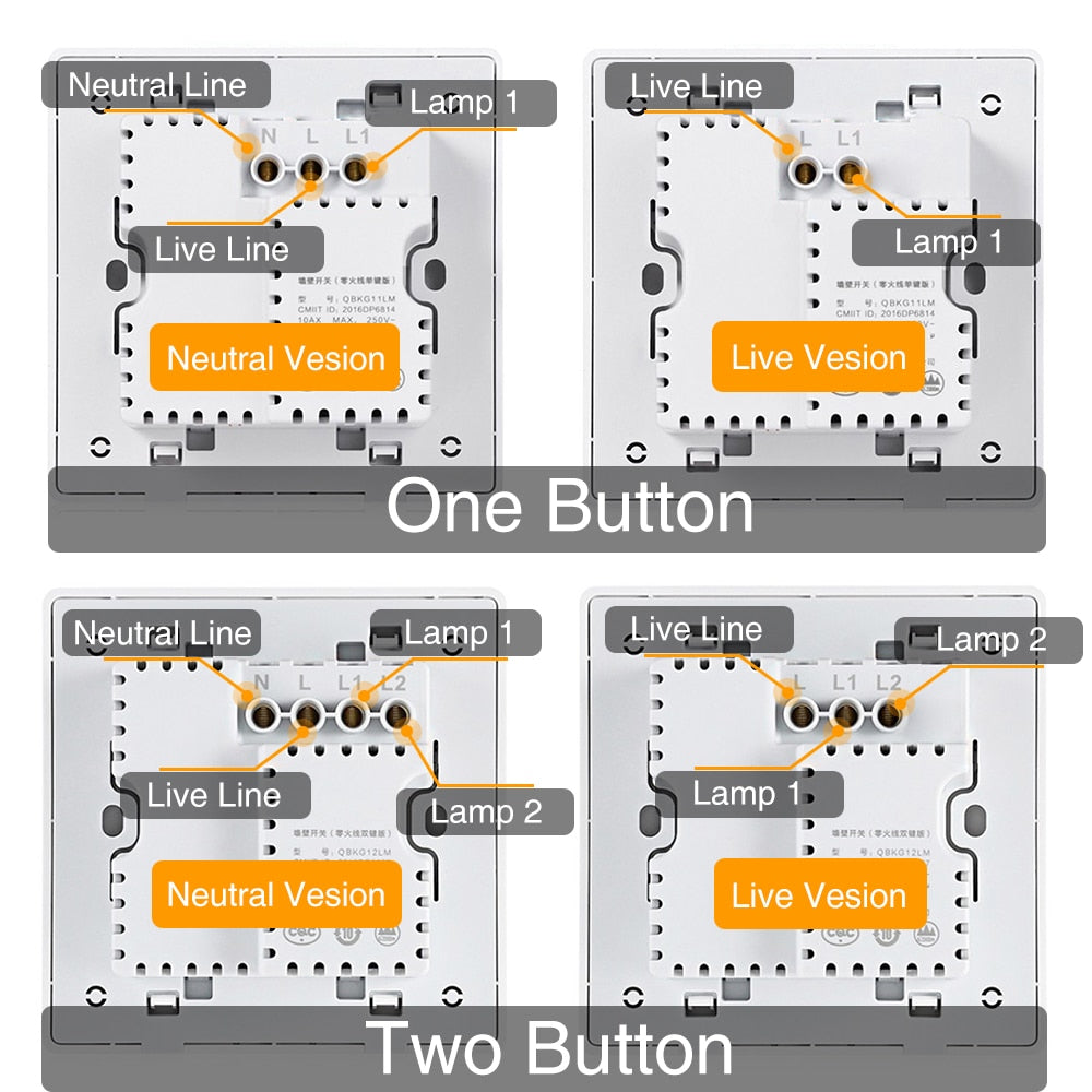 Aqara D1 Smart Switch Wireless Switch Single Fire Wire ZigBee Wireless Wall Switch Smart Home Light Control For Mihome App
