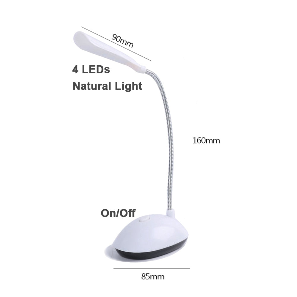 Table Reading Lamp For Study LED Desk AAA Battery Powered Lamp No Include Dimmiable Mini Smart Rechargeable Eye Protection Lamp
