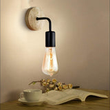 Vintage Black White Wall Lamp Wood E27 Wall Light Sconce Retro Indoor Lighting Bedroom Living Room Kitchen Home Wall Lamps Fixtu