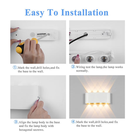 LED Wall Lamps IP65 Waterproof Outdoor/Indoor Stair Lighting A85-265V Up Down Light For Garden Living Room Wall Home Room Decors