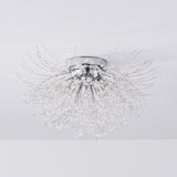LED Crystal Firework Chandelier Modern Style Ceiling Light Fixtures 6 Light Pendant
