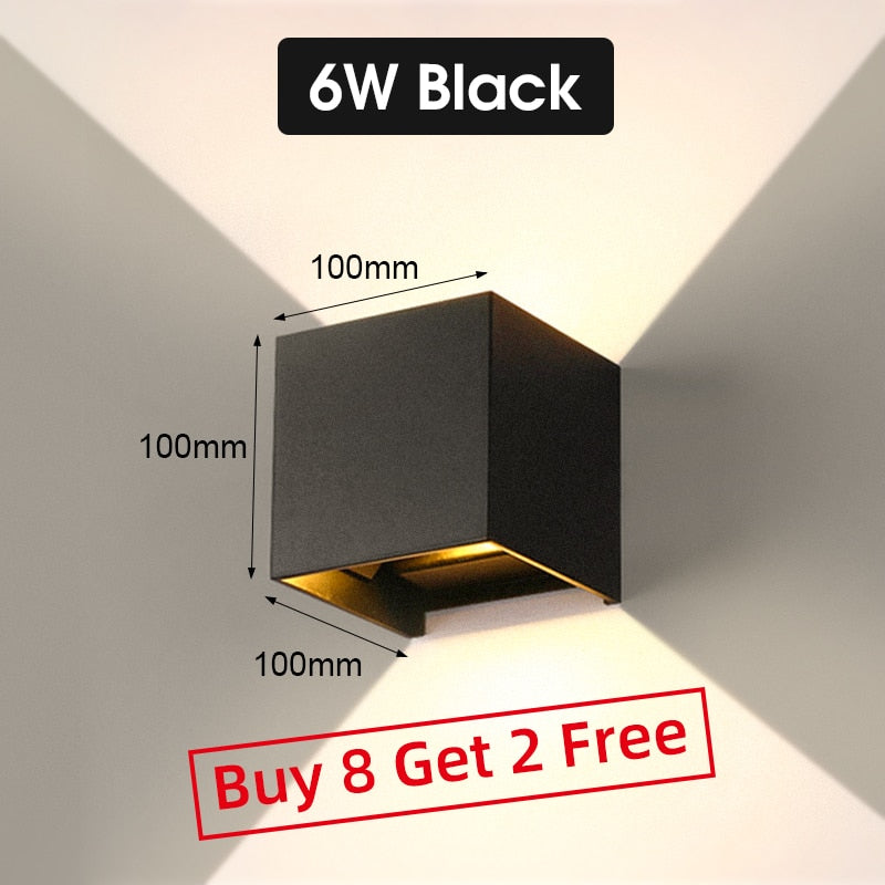 LED Wall Lamps IP65 Waterproof Outdoor/Indoor Stair Lighting A85-265V Up Down Light For Garden Living Room Wall Home Room Decors