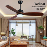 52 Inch Led Ceiling Fan Light Roof Home Fans Modern Indoor Decorate Wooden Blade Dc Ceiling Fan With Remote Control Ventilador