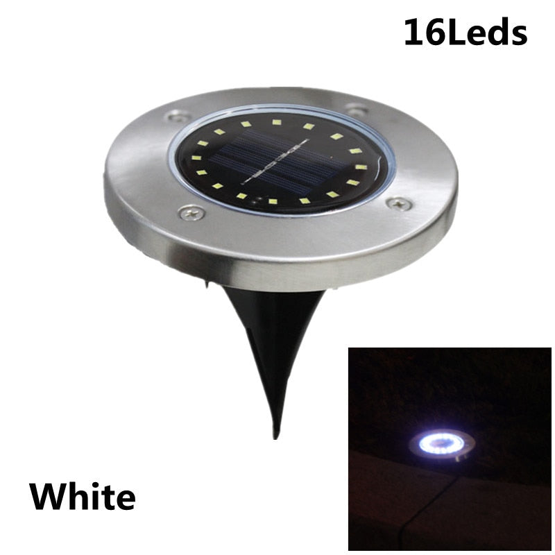 8/16 LED Solar Lawn Yard Buried Solar Lights Solar Garden Light Waterproof Outdoor Lantern PathWay Floor Under Ground Spot Lamp