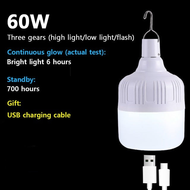 Portable Camping Lights Rechargeable lamp Led Light Lantern Emergency Bulb High Power Tents Lighting Flashlight Equipment Bulb