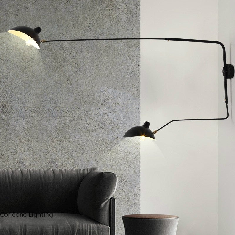 Nordic DaWn Spider Serge Mouille LED Wall Light Rotary Long Pole Wall Lamps for Living Room Bedroom Decor Sconce Light Fixtures