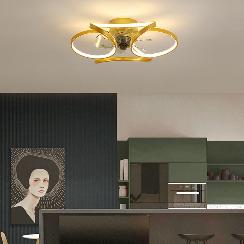 Modern Led Lamp Ceiling Fan Light Chandelier Remote Control Ceiling Fans with Light Nordic Bedroom Dining Room Indoor Lighting