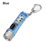 Mini Keychain LED Flashlight Portable Pocket Work Light USB Rechargeable Lamp Fluorescent Magnetic Warning Camping Flashlight