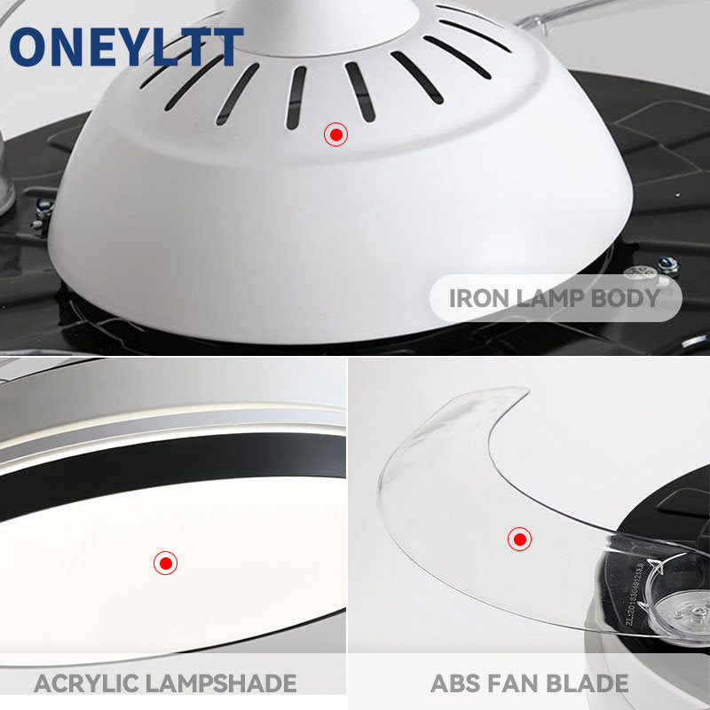 New 110V 220V Nordic Ceiling Fan Living Room Led Invisible Fan Lamp Ceiling Bedroom Fan Remote Control Reversible Blades Fans