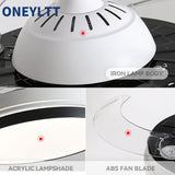 New 110V 220V Nordic Ceiling Fan Living Room Led Invisible Fan Lamp Ceiling Bedroom Fan Remote Control Reversible Blades Fans