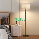 Modern Fabric Lampshade Led Floor Lamps Living Room Sofa Remote Control Dimmable Standing Lamp Bedroom Bedside Lights