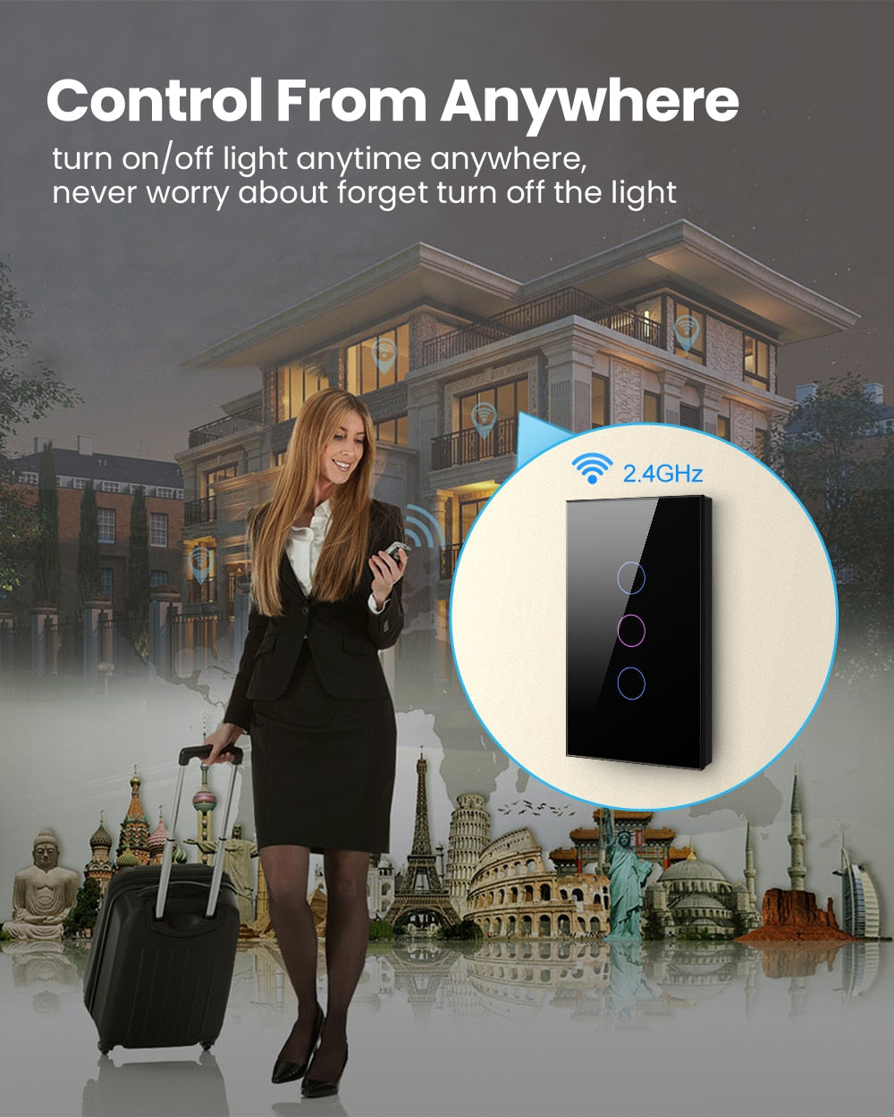 AVATTO Tuya WiFi/Zigbee Smart Light Switch, Neutral wire/No Neutral wire Required Wall Touch Switch Work with Alexa, Google Home