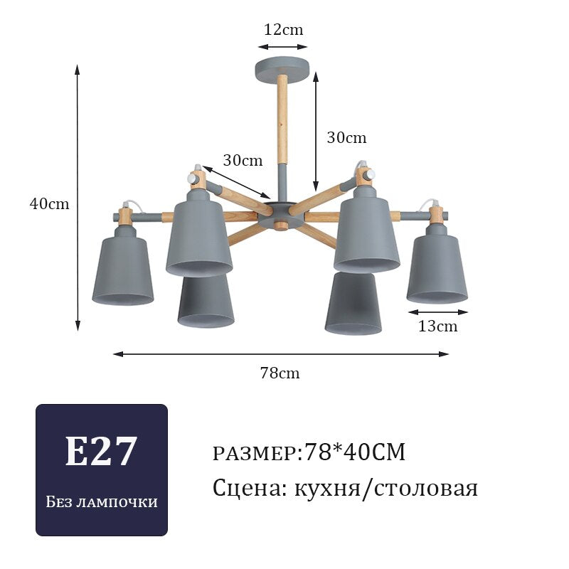 Nordic Chandelier Macaron Pendant Lights Modern Chandelier Lighting for Living Room Bedroom Loft Ceiling Lamp E27 Bulbs