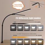 LED Desk Lamp EU/US Architect Desk Lamps Office 24W Brightest 5Color Modes and 5 Dimmable Eye Protection lamp