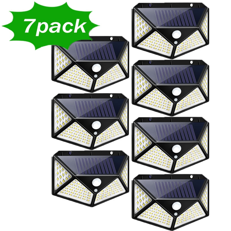 Solar powered, motion sensors lights, 100 LED beads, 1000 LUMENS