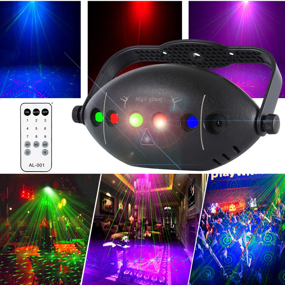 Stage DJ Party Laser Projector Disco Lights Rechargeable Red Green Blue Strobe Party Club Home Holiday Decoration Lights
