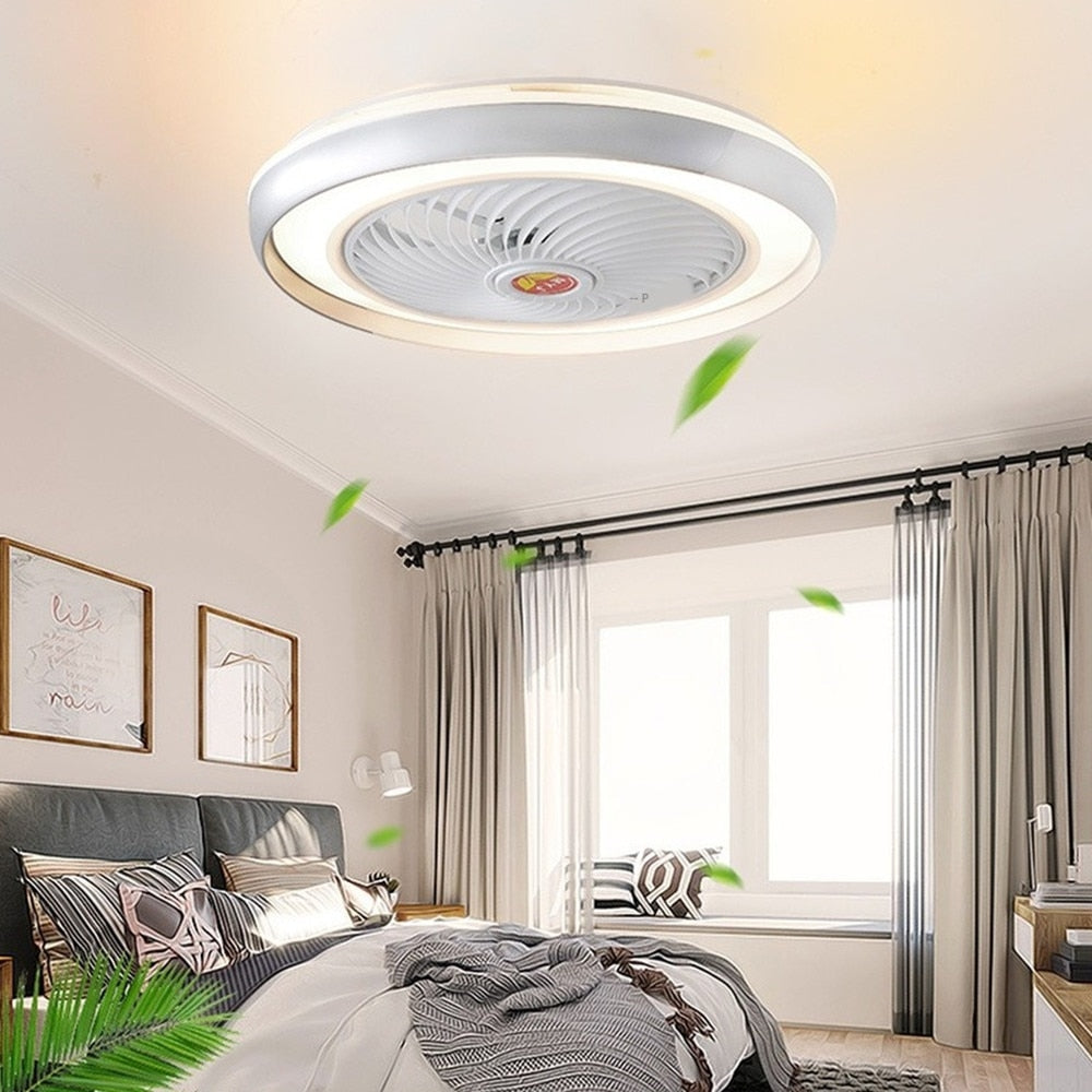 Postmodern led ceiling fan lamp, remote control lighting, intelligent ...
