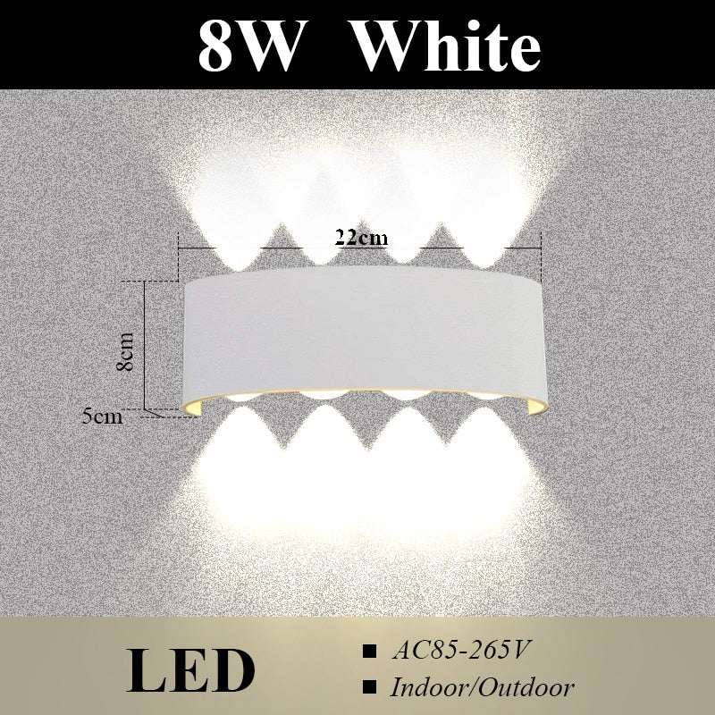 Led Wall Lamp Outdoor Waterproof Up And Down Luminous Lighting Garden Decoration AC85-265V Wall Lights for Bedroom Living Room