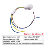 12V Motion Sensor 220V/110V PIR Movement Detector Automatic Infrared Wall Mount Timer Outdoor 24V LED Motion Sensor Light Switch