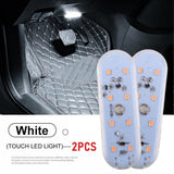 2PCS LED Interior Car Light Wireless Interior Lights Car LED Touch Lights Auto Roof Ceiling Lamp USB Charging Reading Lamps