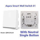 New Aqara Smart Wall Switch E1 ZigBee 3.0 Smart Home Wireless Key Light Switch Fire Wire With NO Neutral For Xiaomi Home homekit