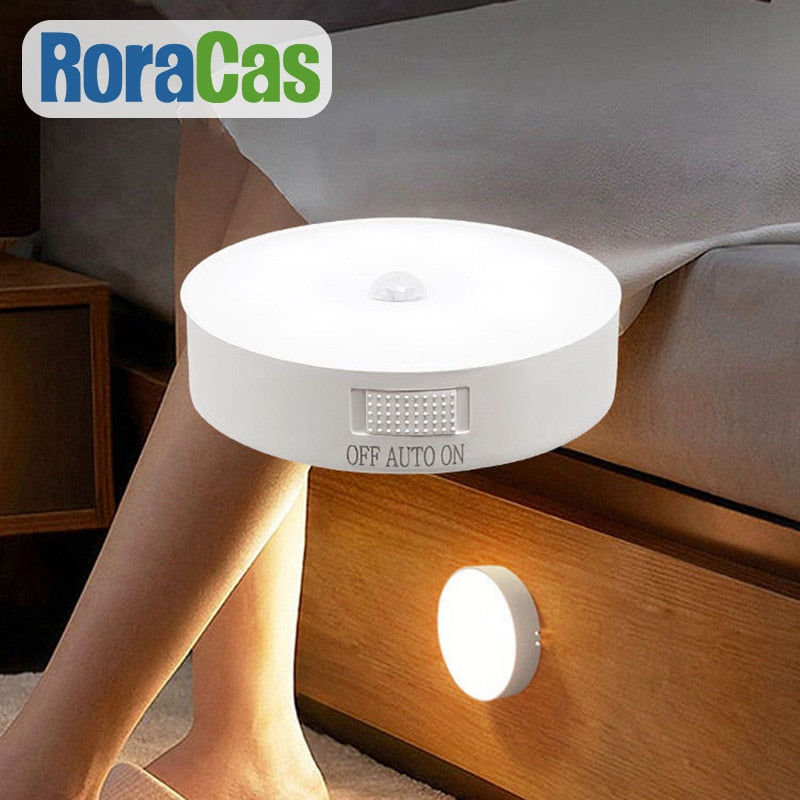 Motion Sensor Light USB Night Light Bedroom Decor Wireless LED Wall Lamp for Kitchen Stairs Hallway Cabinet Closet Wardrobe