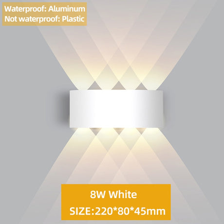 Up and Down LED Wall Lamp Waterproof IP65 Aluminum Interior Wall Light For Bedroom Living Room Corridor Indoor Outdoor Lighting