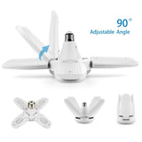 E27 LED Bulb Fan Blade Timing Lamp AC85-265V 38W Foldable Led Light Bulb Lampada For Home Ceiling Light With Remote Controller