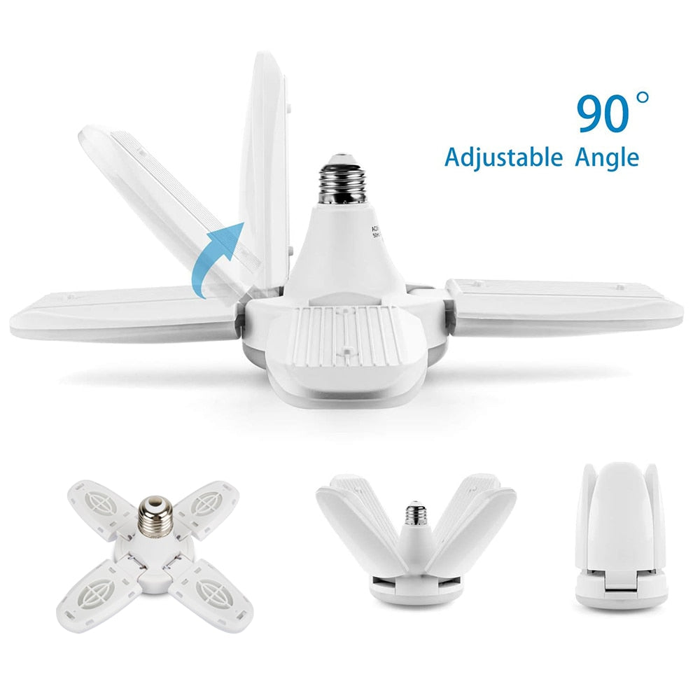 E27 LED Bulb Fan Blade Timing Lamp AC85-265V 38W Foldable Led Light Bulb Lampada For Home Ceiling Light With Remote Controller