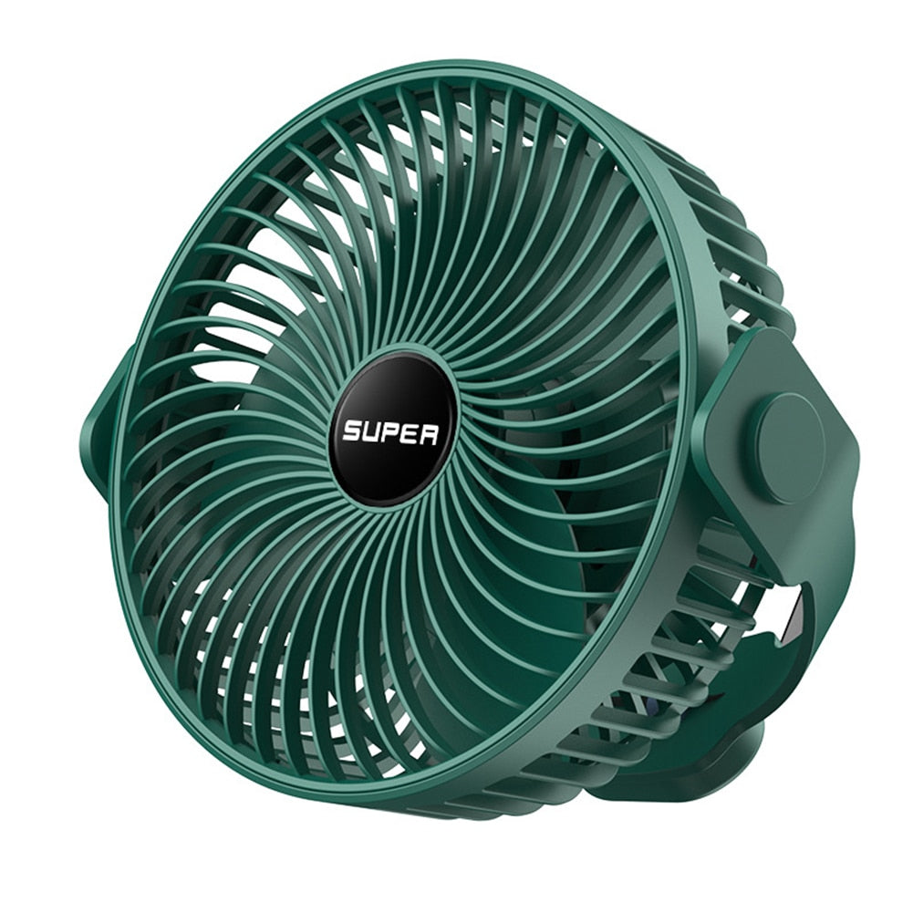 USB Rechargeable Mini Fan 360 Rotation 3 Gears Ceiling Fan Table Desk Fan Portable Hanging Fan for Camping Tent Outdoor Home