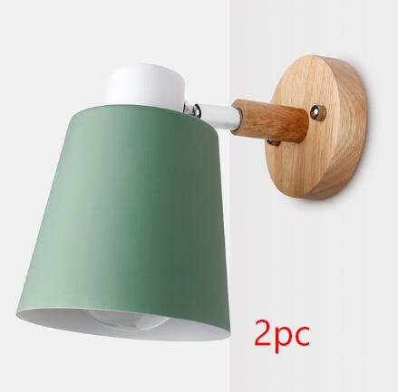 wooden wall lights bedside wall lamp wall sconce modern wall light for bedroom Nordic macaroon 6 color steering head E27 85-285V