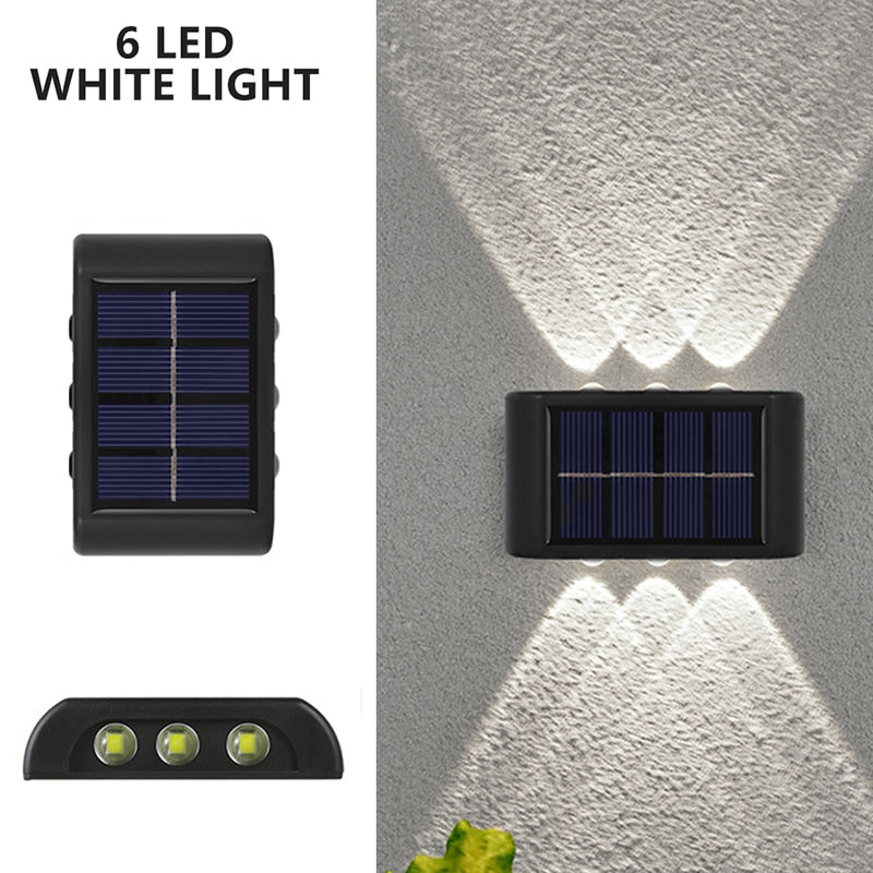 LED Solar Wall Lamp Outdoor Wall Light Ip65 Waterproof Garden Decoration Balcony Yard Street Decors Lamps Outside Sunlights