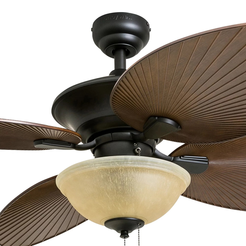 52&quot; Sunset Key Bronze 4-Blade Tropical Ceiling Fans W/ Reversible Airflow Room Decor Home Fan  Ceiling Fan with Led Light