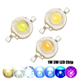 10-1000Pcs High Power LED COB Lamp Chip 1W 3W 3.2-3.6V 110-280LM Bead Warm Cold White Blue Diode For DIY LED Spotlight Downlight