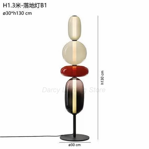 Nordic Standing Lamp Colorful Glass Floor Lamp Living Room Decoration Led Table Light Bedroom Study Room Decor