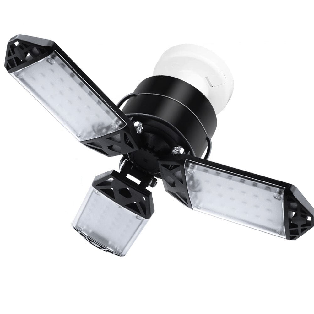 200W LED Garage Lights 3-12 Leafs Garage Ceiling Light Fixtures with Adjustable Multi-position Panel Lamp for Workshop Warehouse