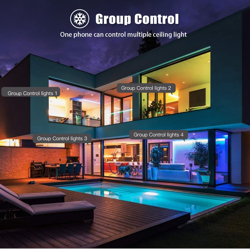 3.0 Smart Ceiling Light Wi-fi RGBCW Led Ceiling Lamp Livingroom Home Decoration Smart Lamp For Alexa, Google Home